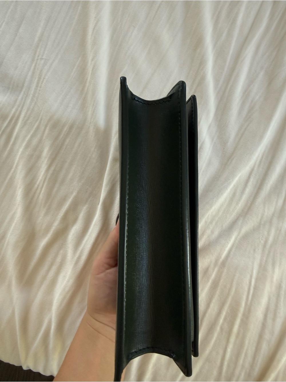 Saint Laurent Green Leather Top-Handle Satchel with Gold YSL Logo - Picture 5 of 5